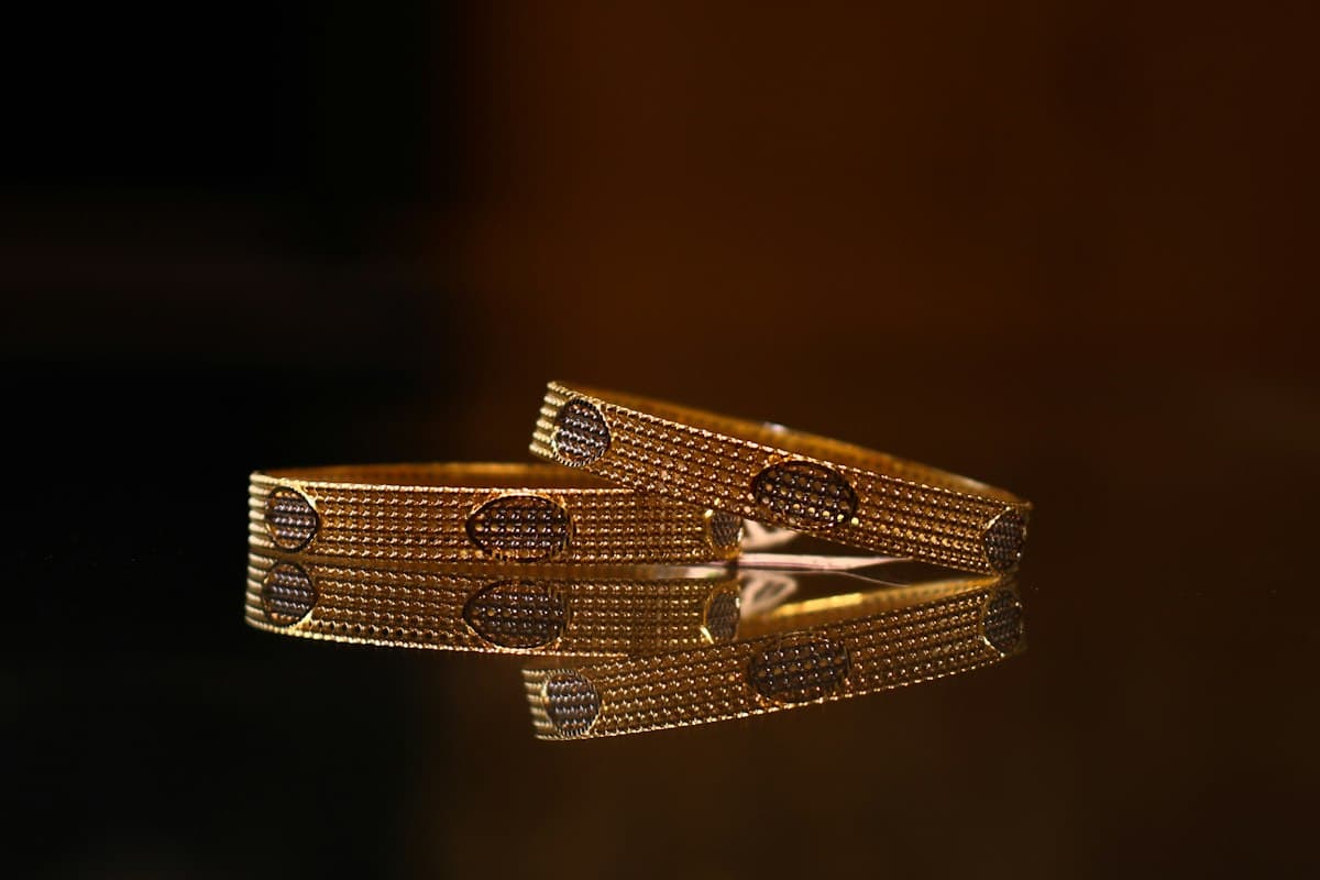 Textured Gold Bangle